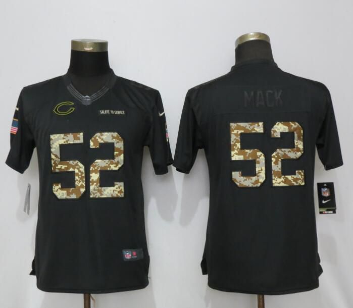 Women Chicago Bears #52 Mack Anthracite Salute To Service Nike Limited NFL Jerseys